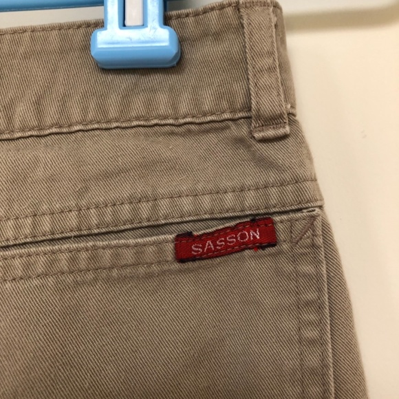 Vintage 1980's ~ Sasson ~ High Waist Straight Leg Tan Khaki Jeans ~ Size 9 - Picture 4 of 7